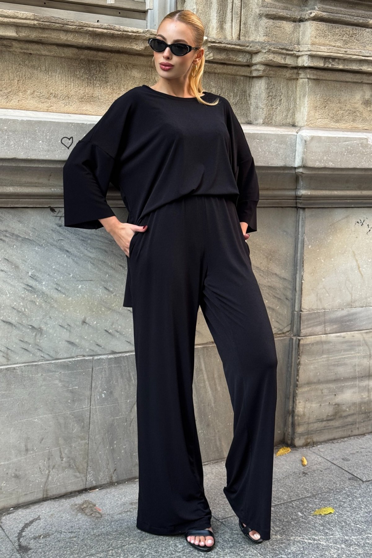 Kadın Siyah Oversize Kesim